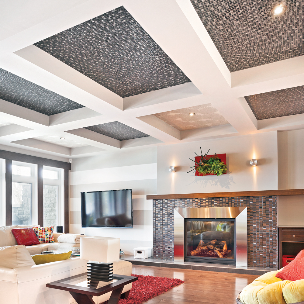 Plafond Caisson caissons architecturaux au plafond salon inspirations Plafond Caisson caissons architecturaux au plafond salon inspirations