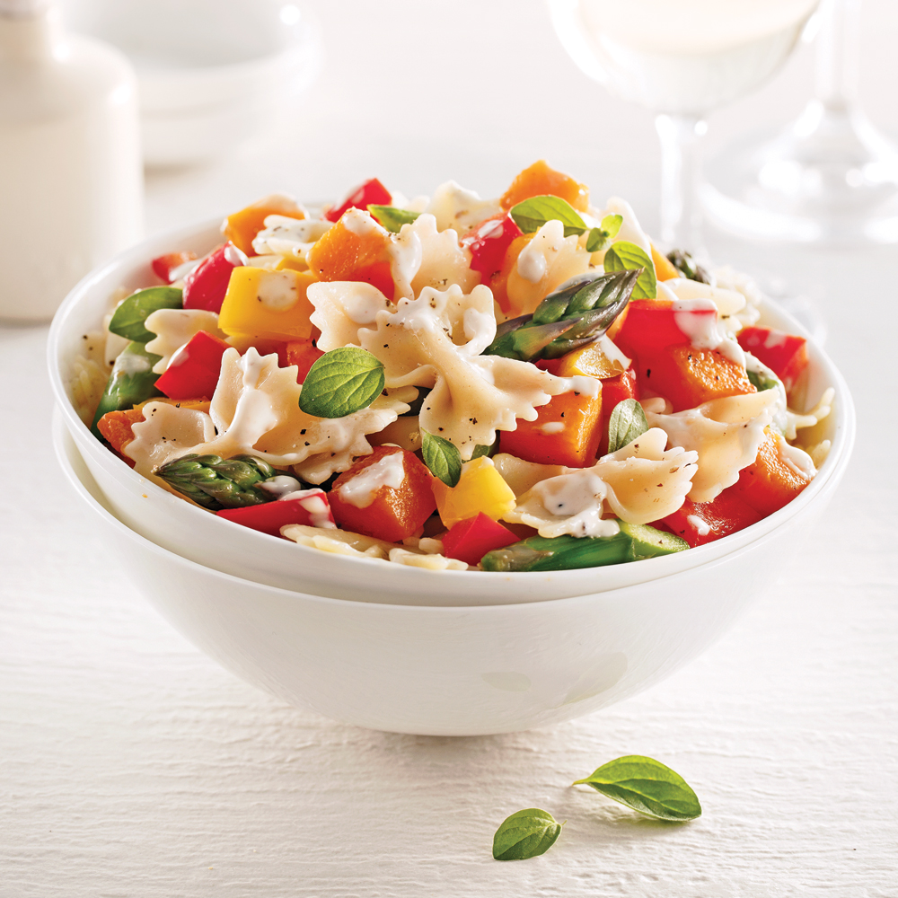Recette Farfalle : Farfalles Aux Légumes, Sauce Crémeuse Aux Fines Herbes
